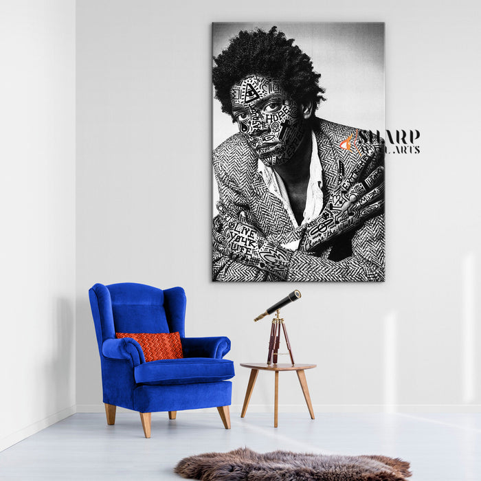 Jean Michel Basquiat Tattoo Canvas Wall Art
