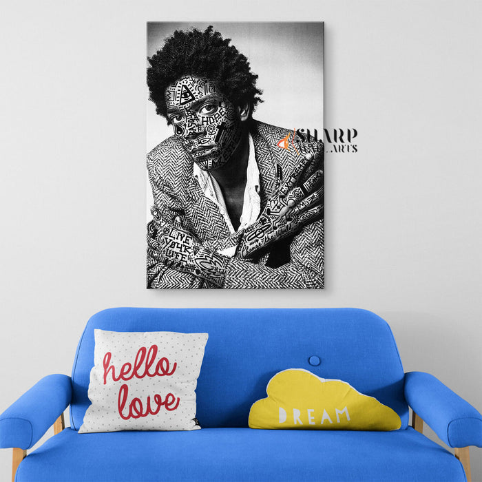 Jean Michel Basquiat Tattoo Canvas Wall Art