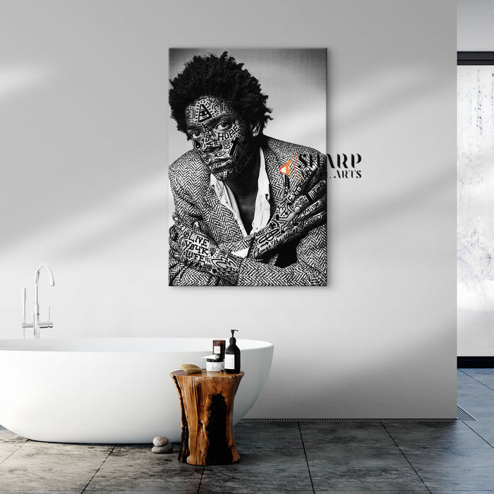 Jean Michel Basquiat Tattoo Canvas Wall Art