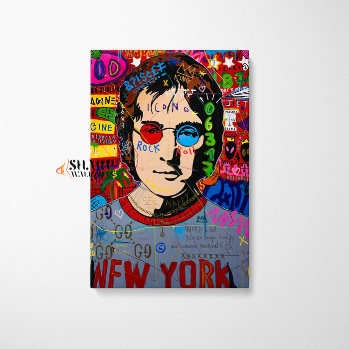 John Lennon Rock And Roll Icon Canvas Wall Art