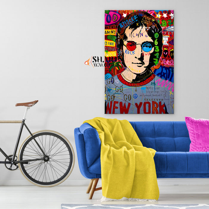 John Lennon Rock And Roll Icon Canvas Wall Art
