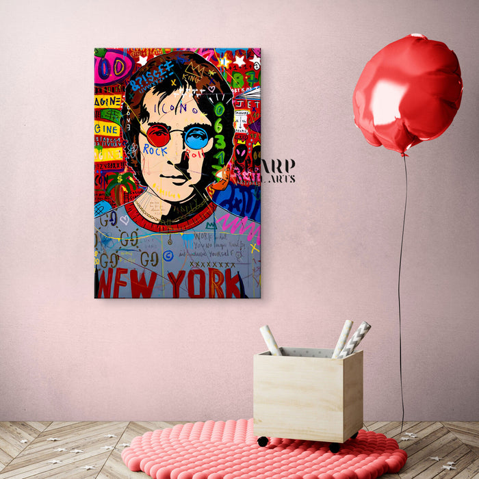 John Lennon Rock And Roll Icon Canvas Wall Art
