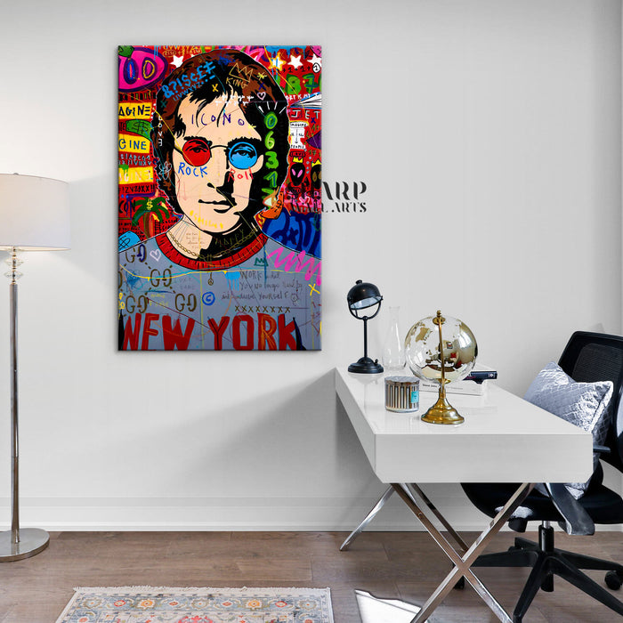 John Lennon Rock And Roll Icon Canvas Wall Art