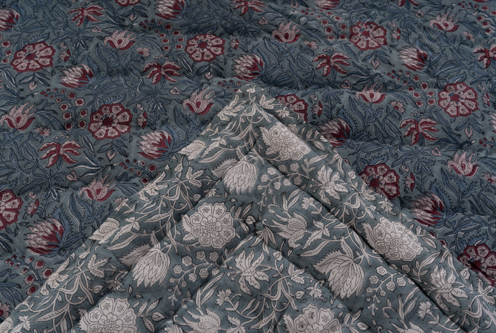 Floral patterned fabric with a focus on texture and design.
