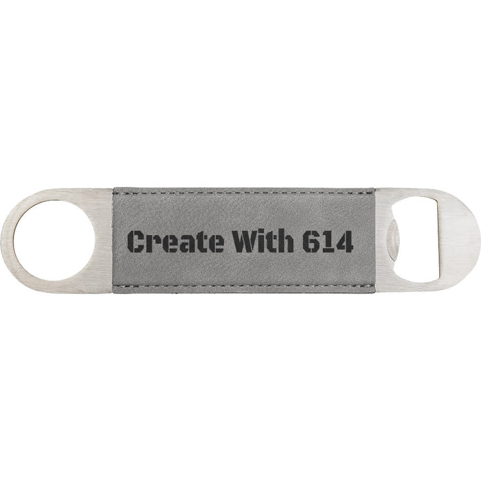 Laserable Leatherette Bottle Opener Gray Black | Create With 614