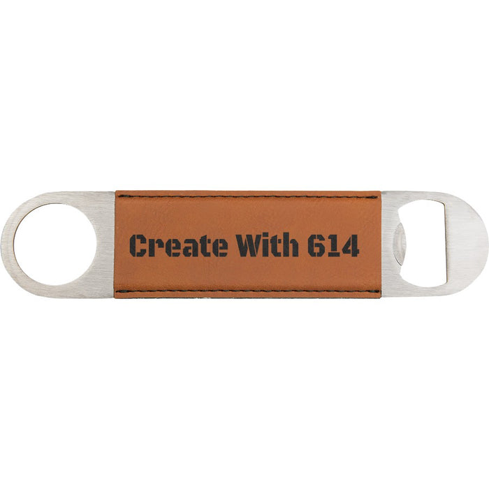 Laserable Leatherette Bottle Opener Rawhide Black | Create With 614