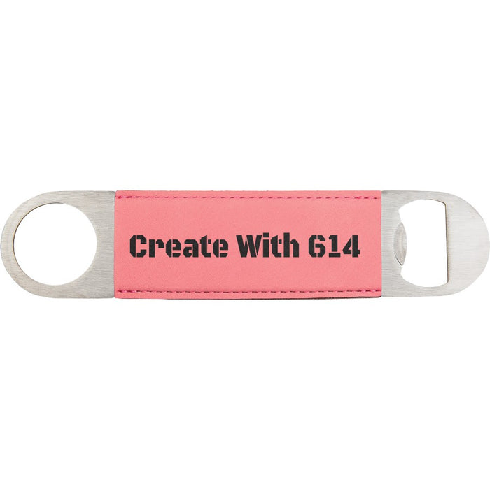 Laserable Leatherette Bottle Opener Pink Black | Create With 614