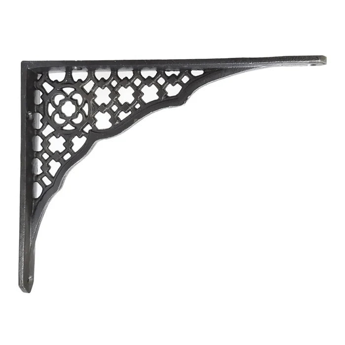 Lattice Design Shelf Bracket, Antique Metal