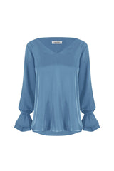 Lola Long Sleeve Top Blue Grey