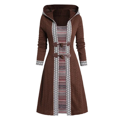 Long Sleeve Hooded Sweater Dress
