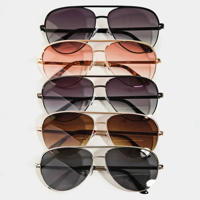 Metal Frame Double Bridge Sunglasses