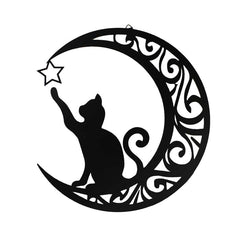 Metal Wall Art - Moon Silhouette with cat