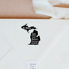 Michigan State Self Inking Address Stamp