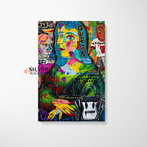 Mona Lisa Caricature Canvas Wall Art