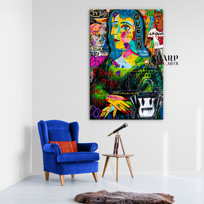 Mona Lisa Caricature Canvas Wall Art