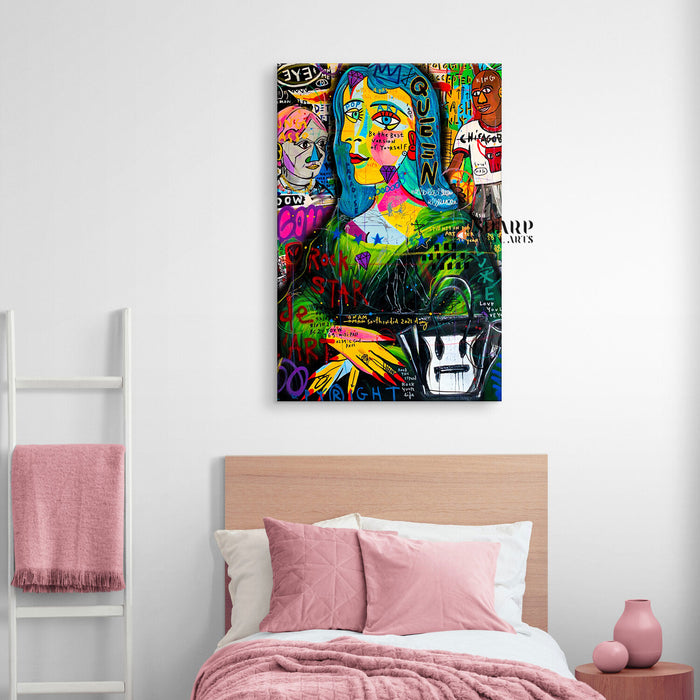 Mona Lisa Caricature Canvas Wall Art
