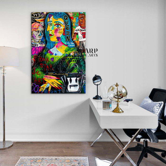 Mona Lisa Caricature Canvas Wall Art