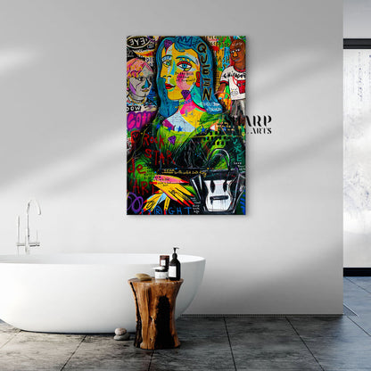 Mona Lisa Caricature Canvas Wall Art