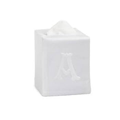 Monogram Nouveau Tissue Box - White on White
