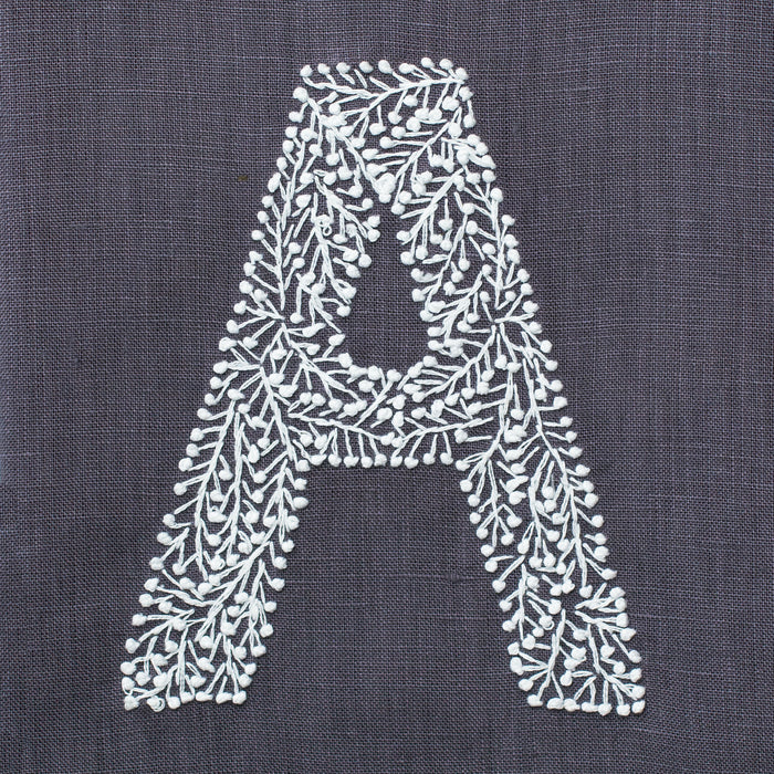 Monogram Twig Towel - Charcoal