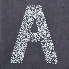 Monogram Twig Towel - Charcoal