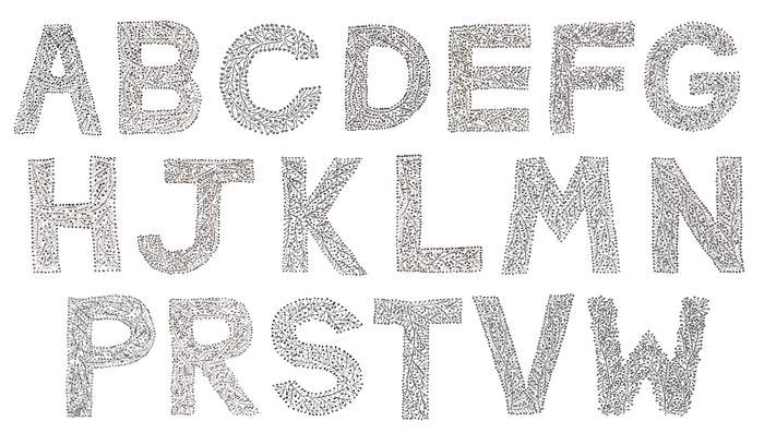 Monogram Twig Towel - Charcoal
