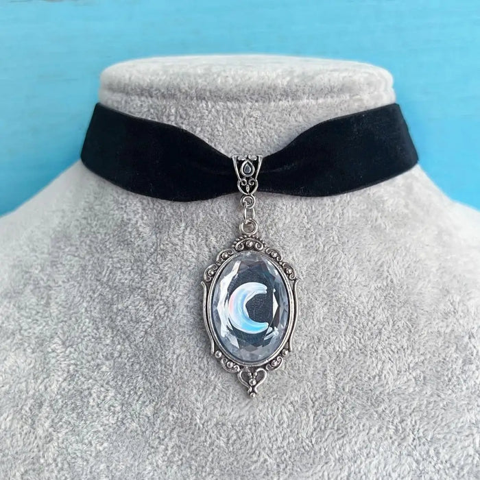 Moon Pendant Choker Necklace