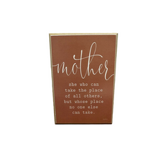 Mother Sentimental Shelf Sitter - square with extended background
