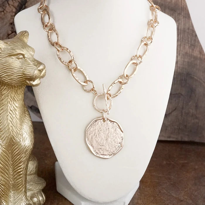 Nomad Glow Hammered Disc Necklace