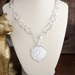 Nomad Glow Hammered Disc Necklace