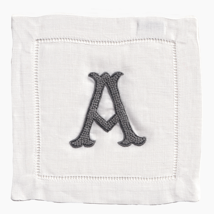 Nouveau Monogram Cocktail Napkins A - (Set of 4)