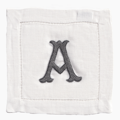 Nouveau Monogram Cocktail Napkins A - (Set of 4)