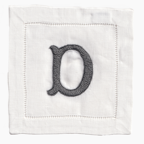 Nouveau Monogram Cocktail Napkins D - (Set of 4)