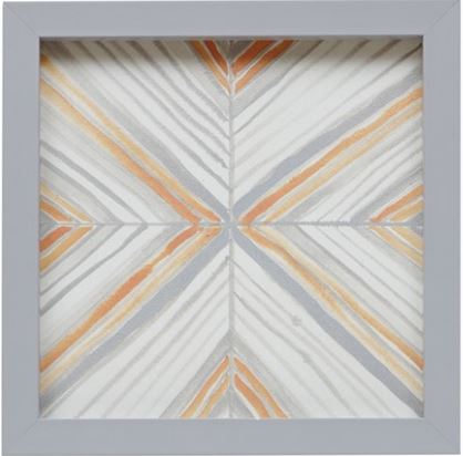 Orange and Grey Chevron Framed