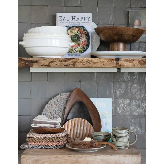 Organic Striped Footed Bowl