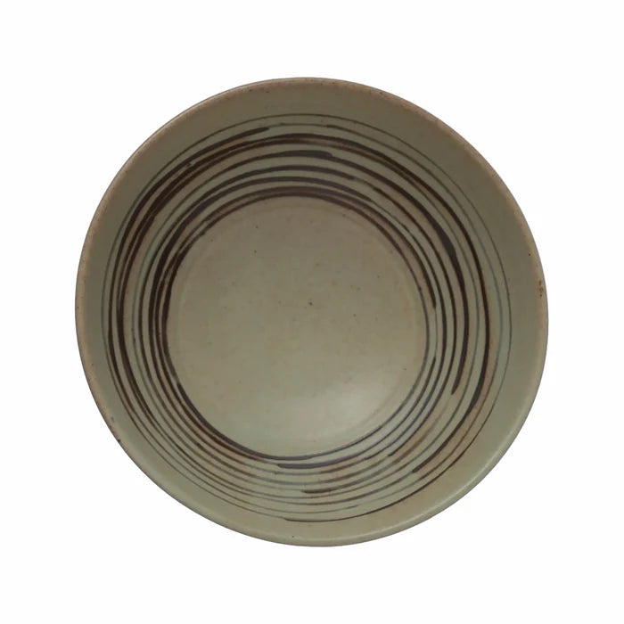 Organic Striped Footed Bowl