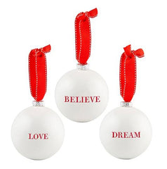 Ornament Set - Believe/Love/Dream
