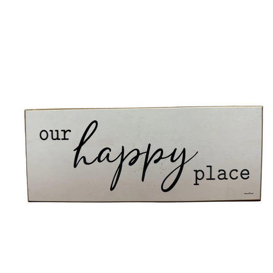 Our Happy Place Shelf Sitter - square with extended background