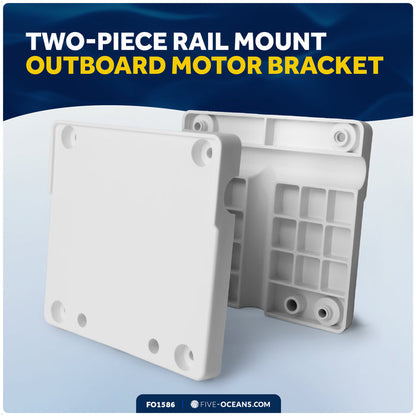 Outboard Motor Rail-Mount Bracket, Fits Motors Up to 80 Lb - FO1586 - Five Oceans