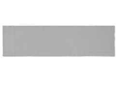 A linen table runner in the color gray