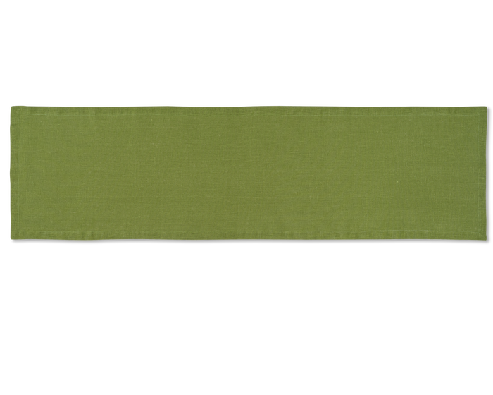 A linen table runner in the color lime