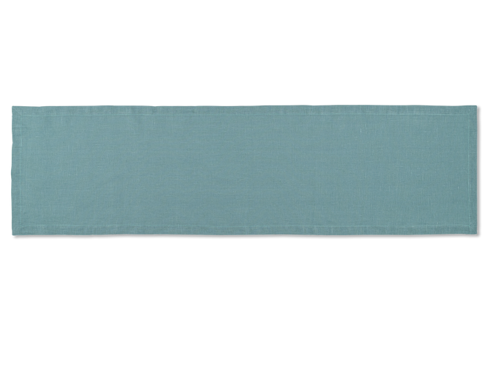 A linen table runner in the color marine
