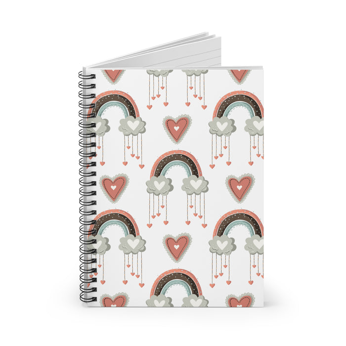 Rainbows and Hearts Valentine Spiral Notebook