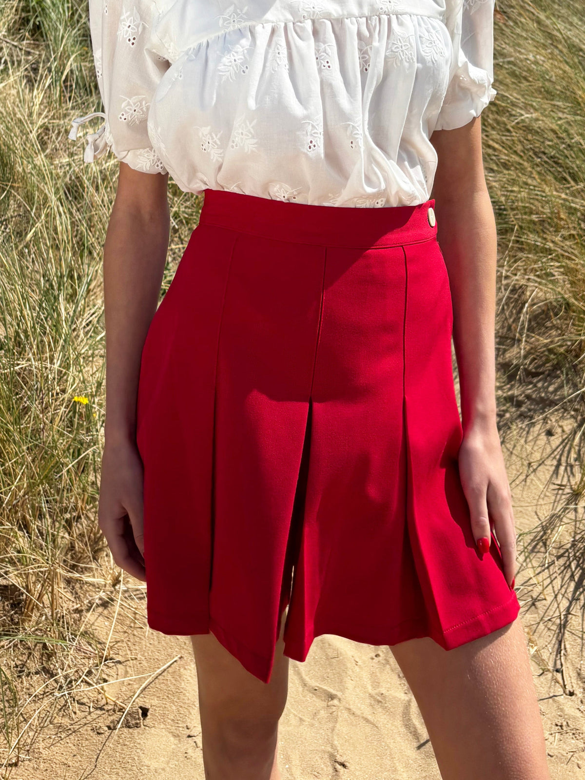 1930s Pleated Shorts - Red