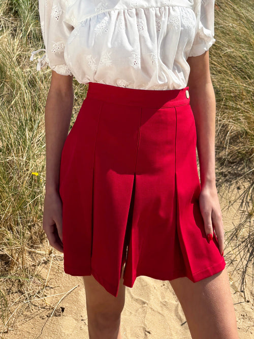 1930s Pleated Shorts - Red