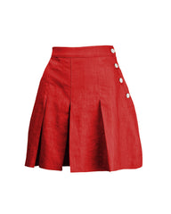 1930s Pleated Shorts - Red Natural Fibre