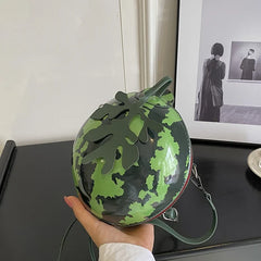 Round Watermelon/Apple Fruit Purse Shoulder Handbag
