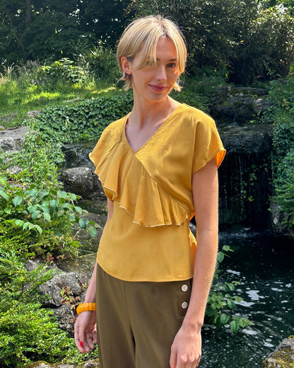 1930s Belle Blouse - Mustard