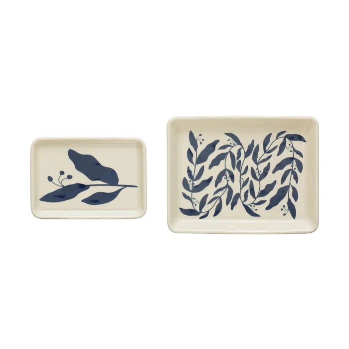 S/2 Stoneware Botanicals Plates