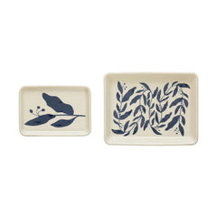 S/2 Stoneware Botanicals Plates